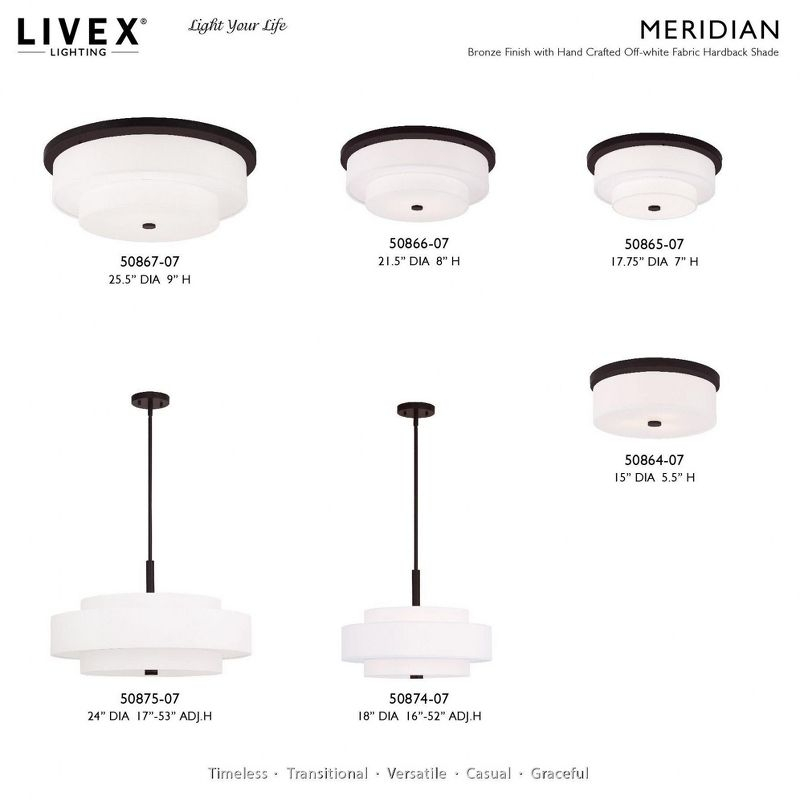 Livex Lighting Meridian 4 - Light Flush Mount in  Bronze