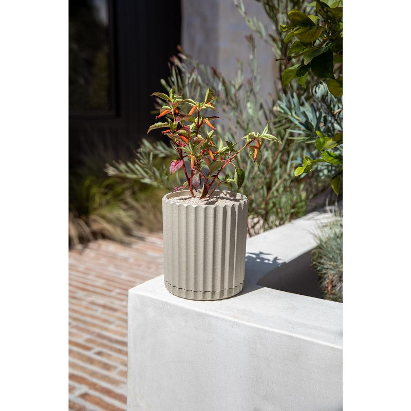 Veradek Mason Series Demi 6" Plastic-Stone Planter 2-Pack Sand