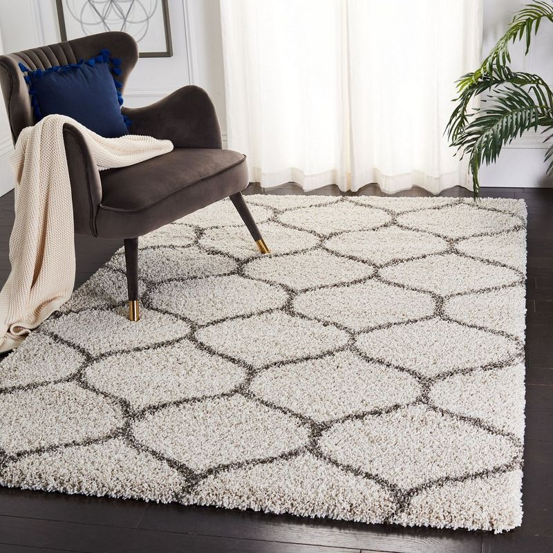 Hudson Shag SGH280 Power Loomed Indoor Area Rug - Ivory/Grey - 5'3"x7'6" - Safavieh
