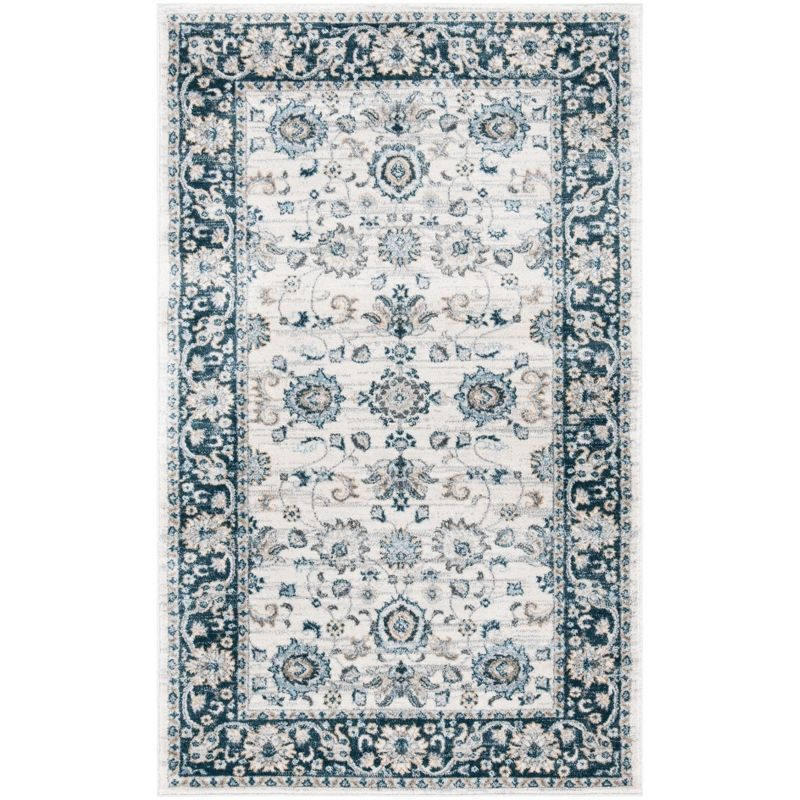 Isabella ISA940 Power Loomed Accent Rug - Cream/Navy - 3'x5' - Safavieh