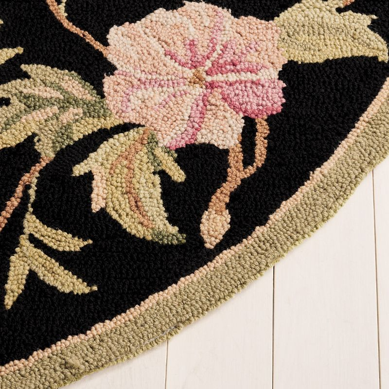 Chelsea HK263 Handmade Area Rug - 3' Round - Black - Safavieh