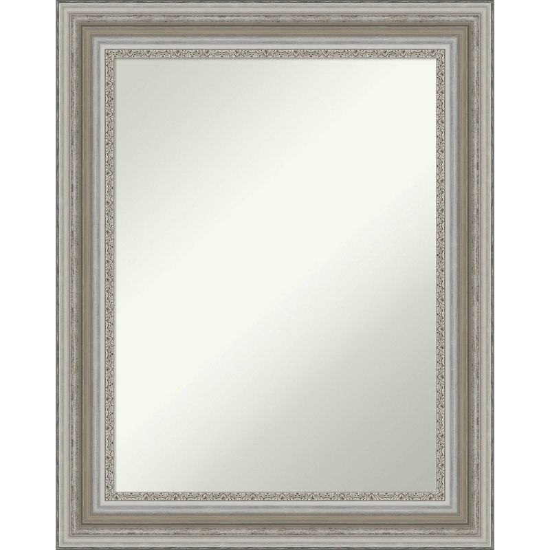 24" x 30" Non-Beveled Parlor Bathroom Wall Mirror Silver - Amanti Art: Rectangle Vanity, Polystyrene Frame, Wall Mounted
