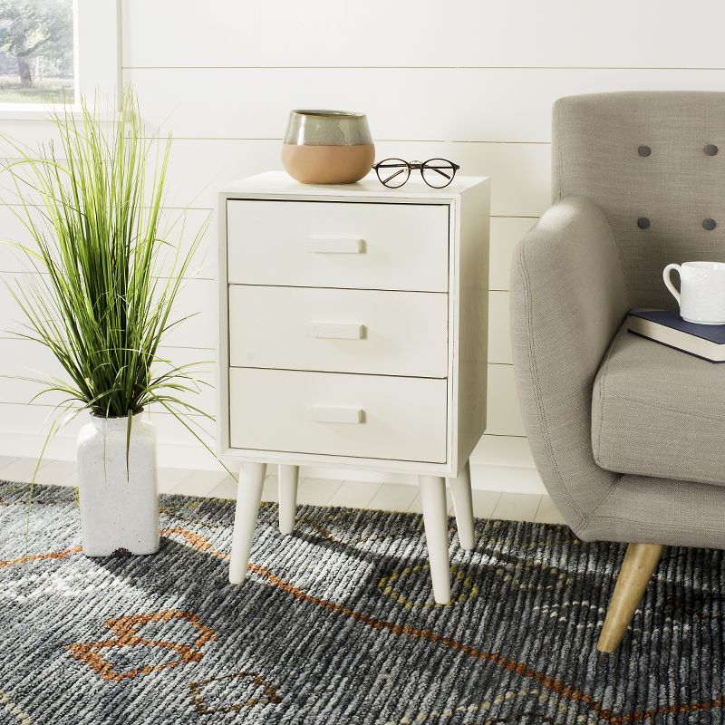 Pomona 3 Drawer Accent Table - CHS5700 - Vintage White - Safavieh