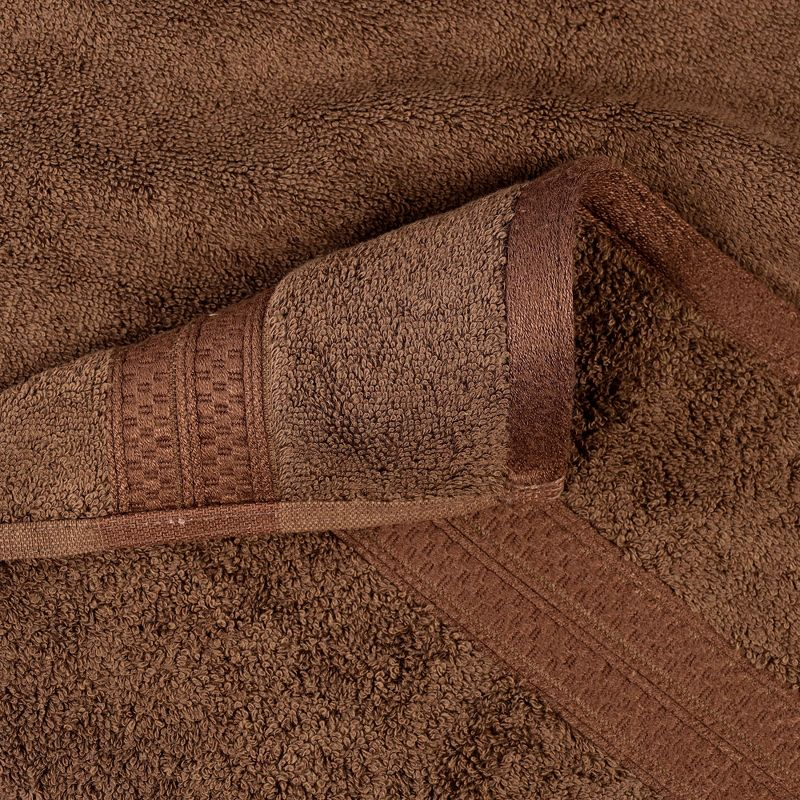 Rayon From Bamboo Cotton Blend Solid Assorted 18 Piece Bathroom Towel Set, Cocoa - Blue Nile Mills