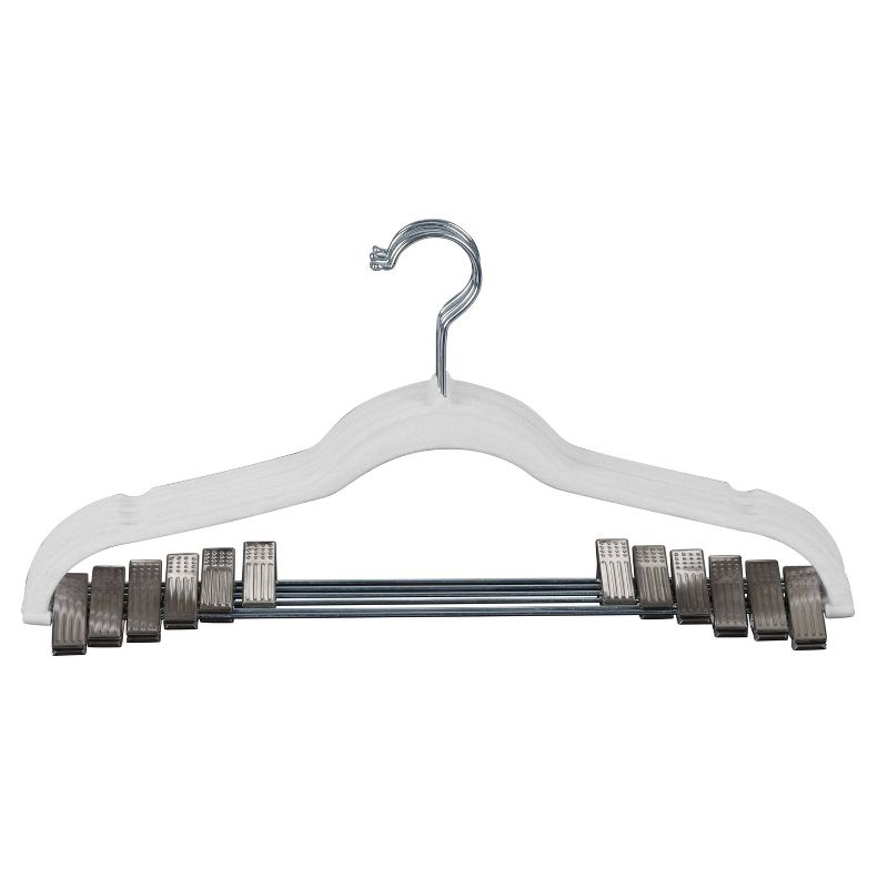 Simplify 6pk Velvet Suit Hanger with Clips White