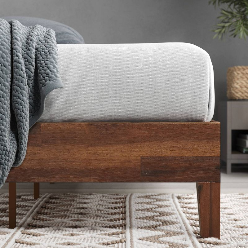 Full Marissa 12" Deluxe Wood Platform Bed Frame Brown - Zinus: Solid, No Box Spring Needed, Easy Setup