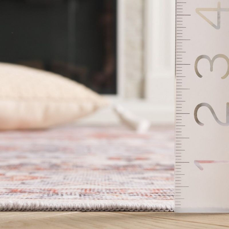 Arizona ARZ512 Power Loomed Machine Washable Area Rug - Rust/Light Blue - 5'x8' - Safavieh.