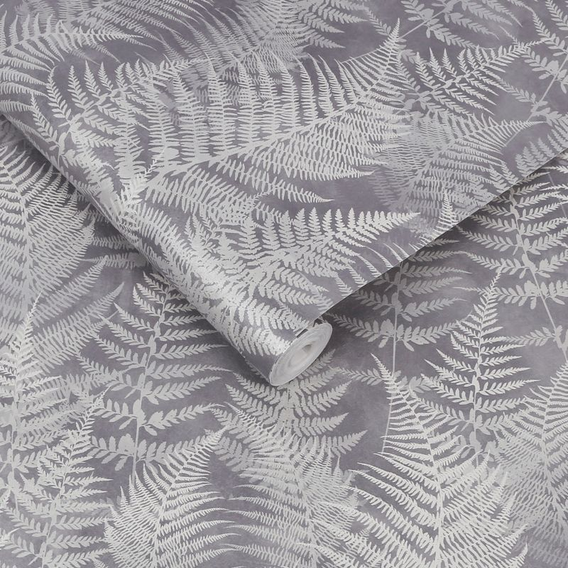 Clarissa Hulse Woodland Fern Pewter Wallpaper