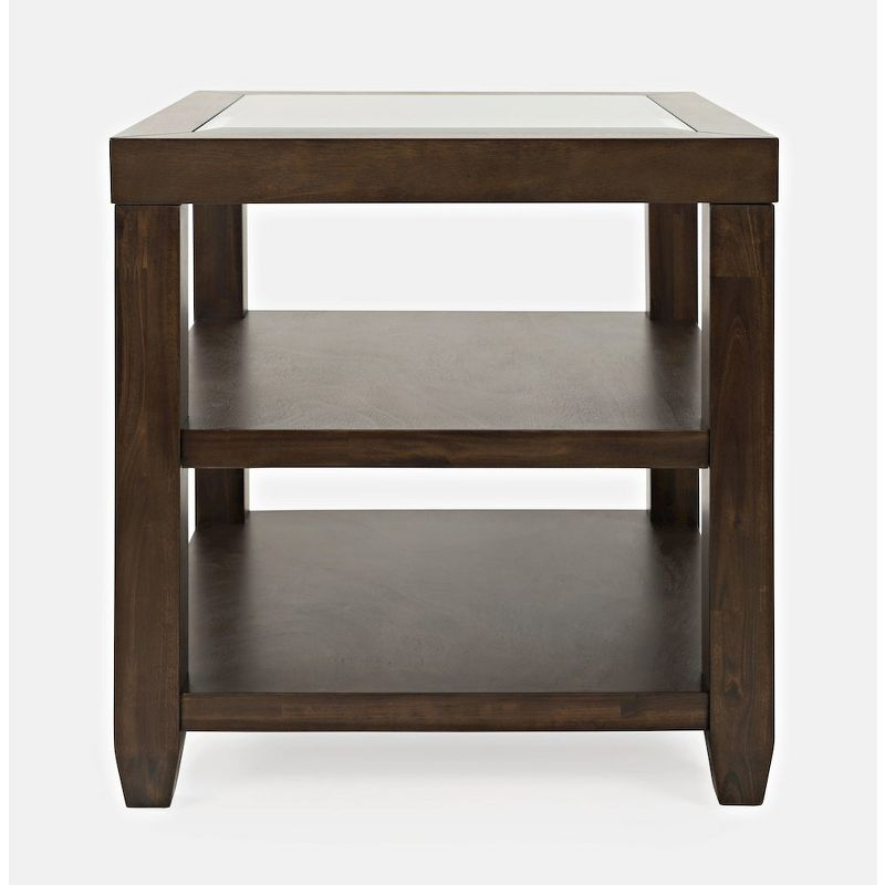 Jofran,Urban Icon Contemporary Glass Inlay End Table with Storage
