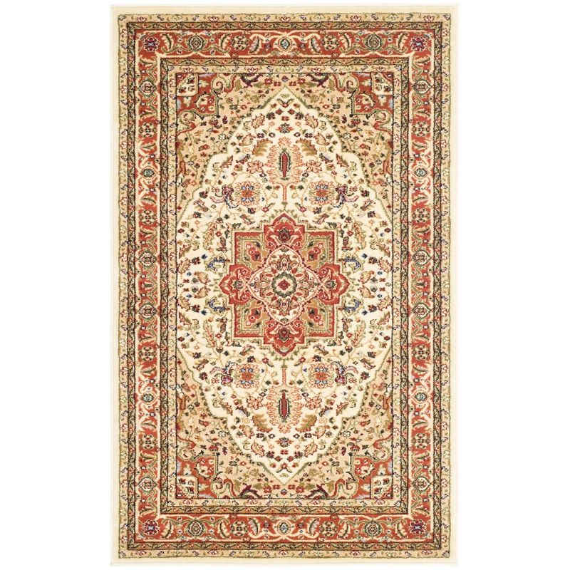 Lyndhurst Heriz LNH330 Power Loomed Accent Rug - Ivory/Rust - 3'3"x5'3" - Safavieh