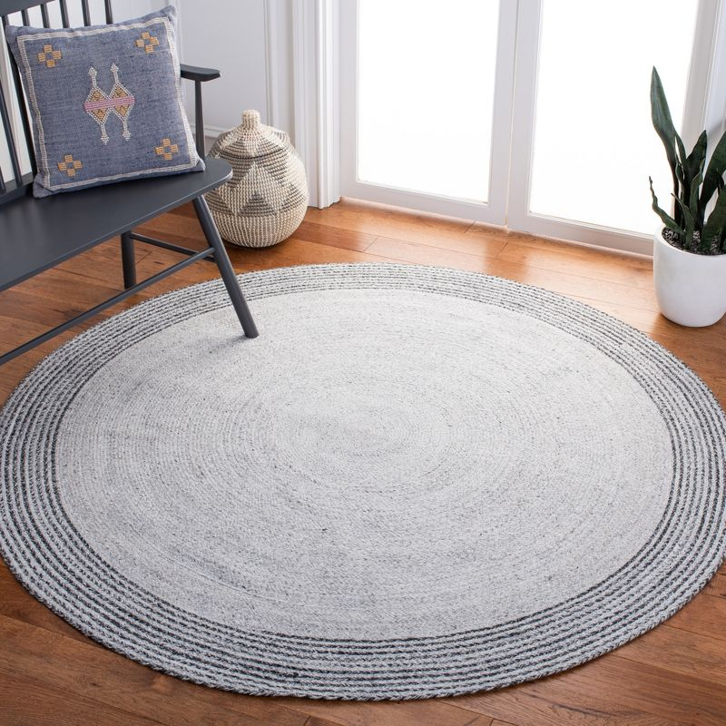 Cape Cod CAP223 Hand Woven Area Rug - Grey/Charcoal - 7' round - Safavieh.
