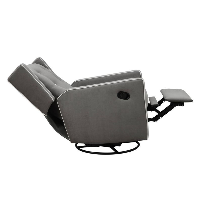 Baby Relax Shirley Swivel Glider Recliner Chair - Gray Microfiber