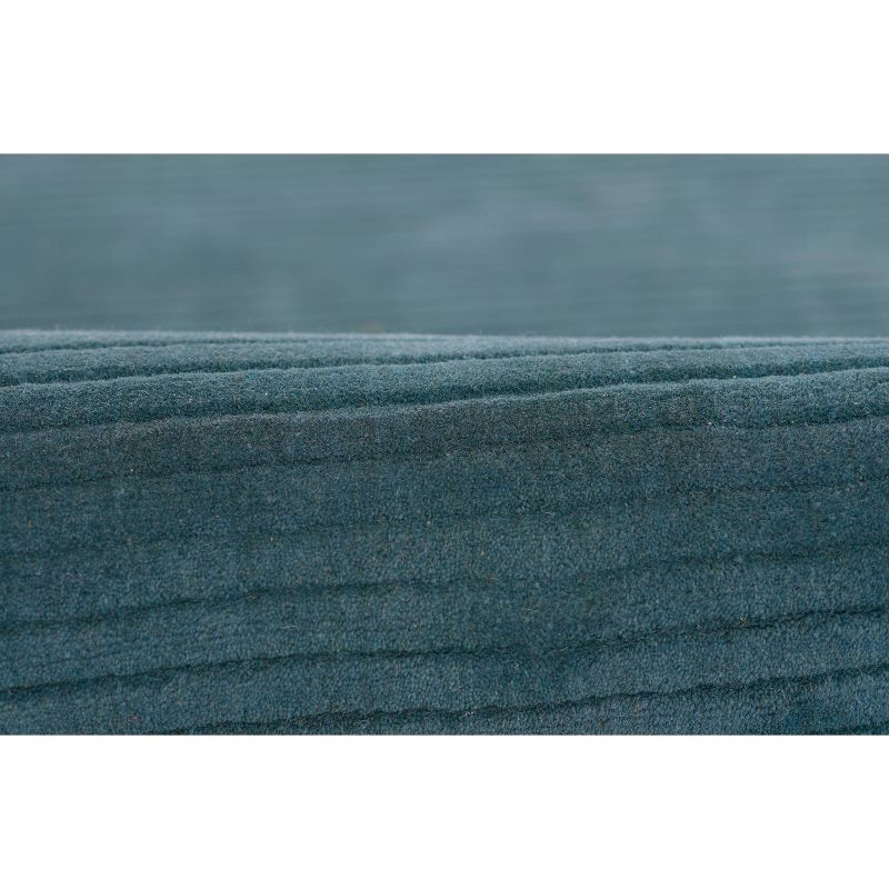 Momeni 2'6"x8' Asher Solid Handloomed Runner Rug Blue: Wool, Medium Pile, Indoor, Handmade, Cotton Backing