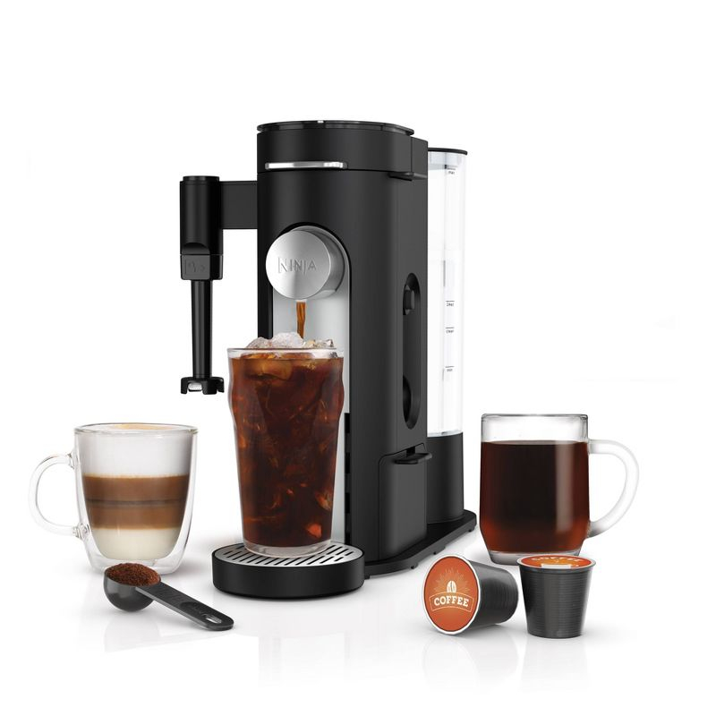 Ninja Pods & Grounds Specialty Single-Serve Coffee Maker with Integrated Milk Frother - PB051: Iced Coffee System, K-Cup Compatible