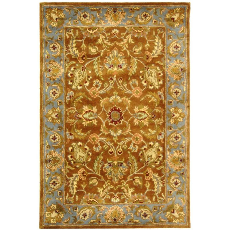 Heritage HG812 Hand Tufted Area Rug - Brown/Blue - 4'x6' - Safavieh.