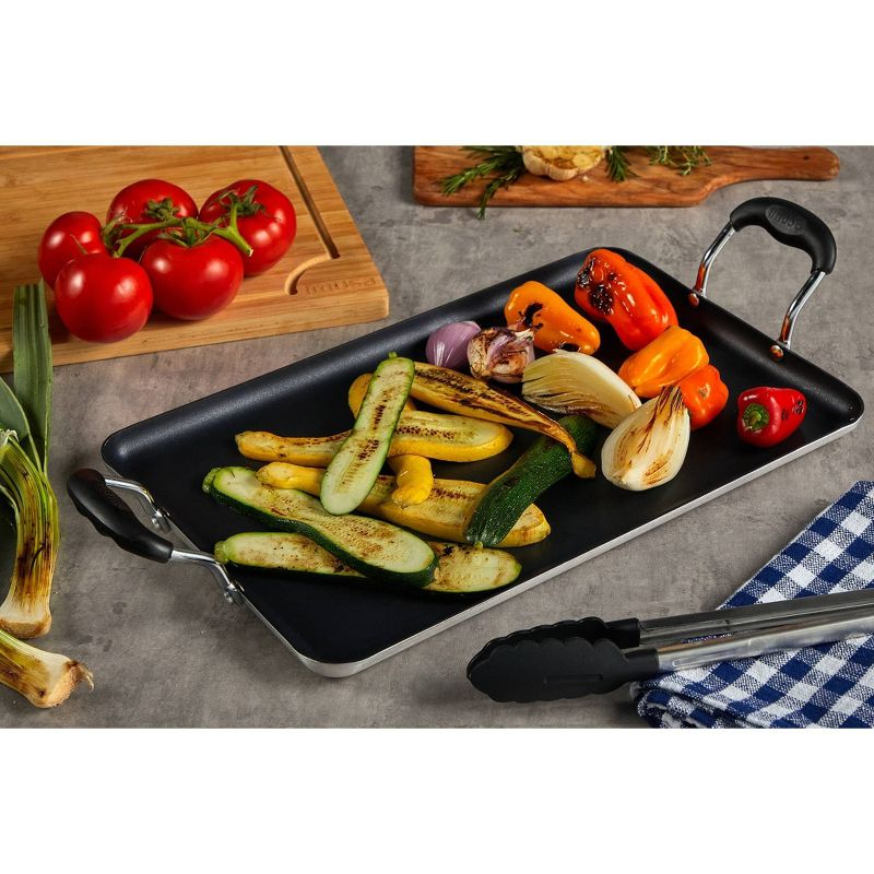 IMUSA 17"x10"Ceramic Double Burner Griddle Black: Stovetop Griddle, Aluminum, Hand Wash, Electric & Gas Compatible