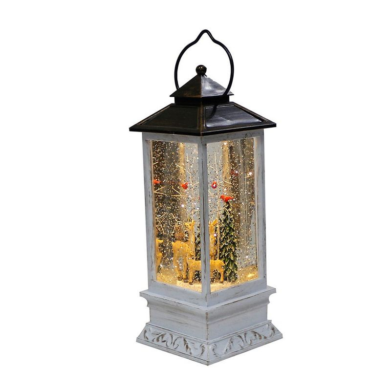 Kurt Adler Battery-Operated LED Deer and Tree Musical Table Piece with Motion