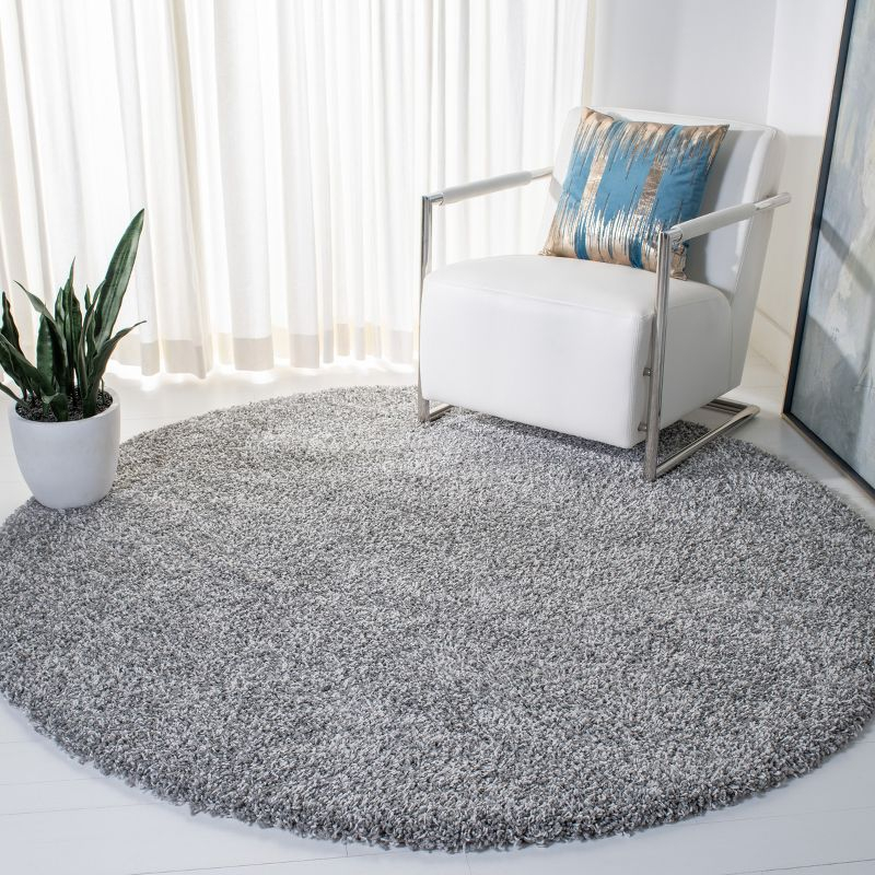Evolution Shag 500 EVO520 Power Loomed Indoor Area Rug - Grey - 6'7" Round - Safavieh