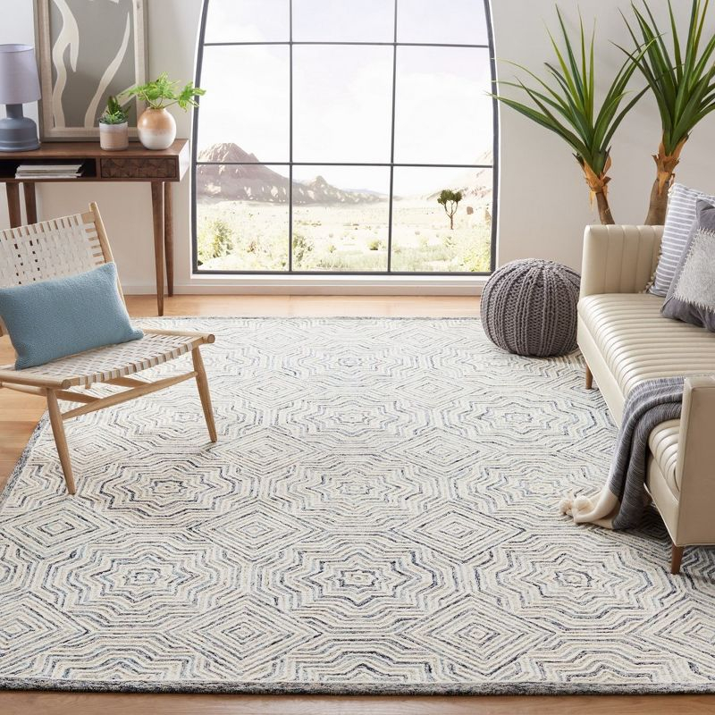 Capri CPR215 Tufted Indoor Area Rug - Beige/Blue - 6'x9' - Safavieh