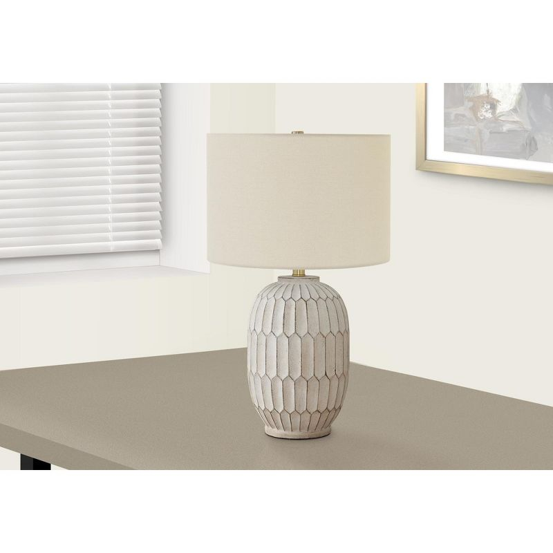 Monarch Specialties Lighting 24inchH Table Lamp Cream Resin Ivory / Cream Shade Transitional