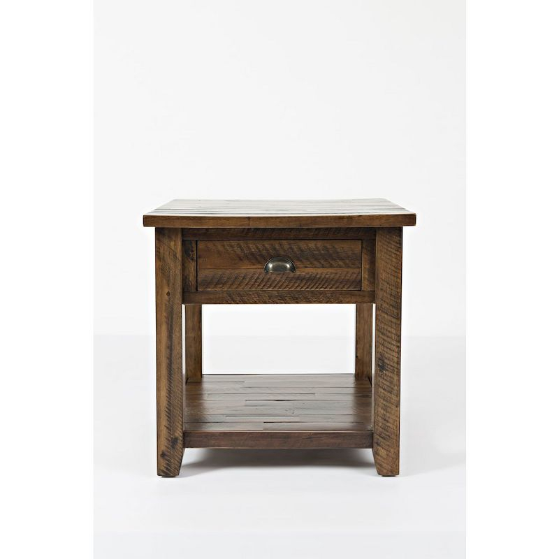 Jofran,Artisan's Craft Rustic Farmhouse Distressed Solid Wood End Table