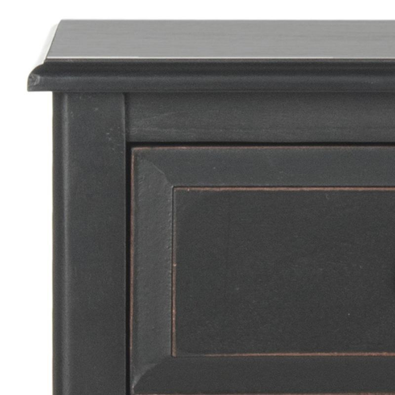 Everly Drawer Side Table - Black - Safavieh.