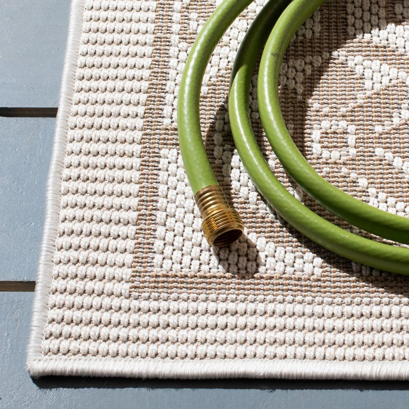 Bermuda BMU815 Power Loomed Indoor/Outdoor Machine Washable Area Rug - Ivory/Beige - 5'3"x7'6" - Safavieh