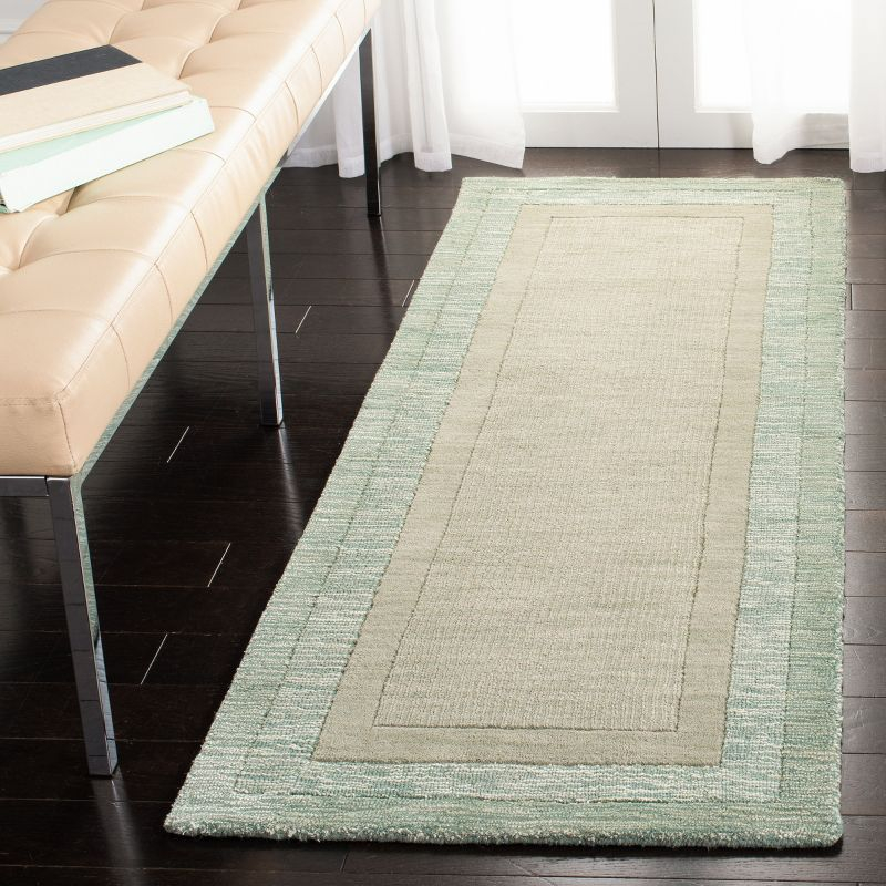 Impressions IM821 Hand Loomed Runner Rug - Green/Beige - 2'3"x8' - Safavieh
