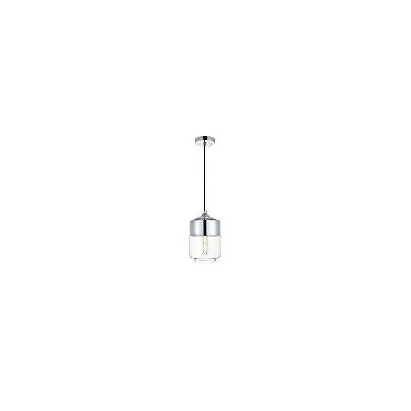Elegant Lighting Ashwell 1 Light Chrome Pendant With Clear Glass