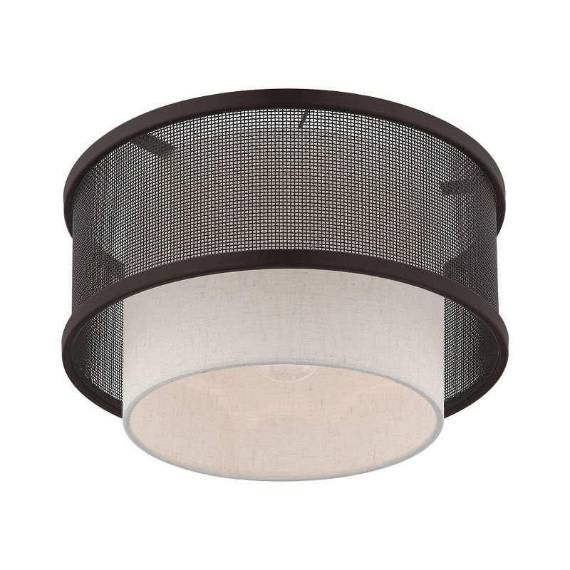 Livex Lighting Braddock 1 - Light Flush Mount in  Bronze