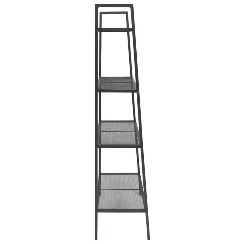 vidaXL Freestanding Ladder Bookcase with 4 Mesh Metal Shelves, Anthracite - Compact, Easy to Maintain