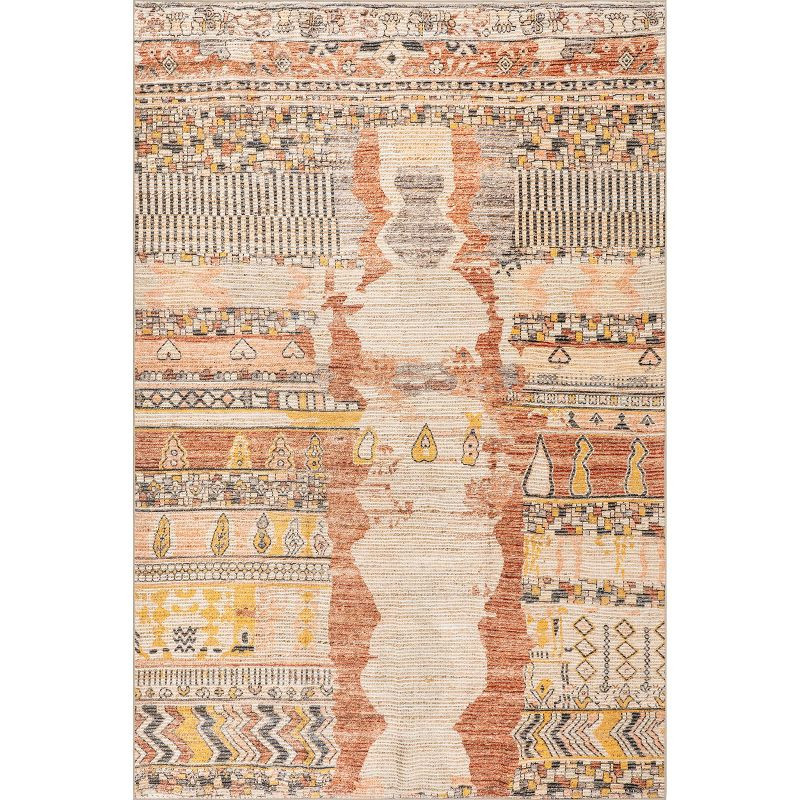 Nuloom Kallie Abstract Machine Washable Indoor Area Rug, 4' x 6', Multicolor