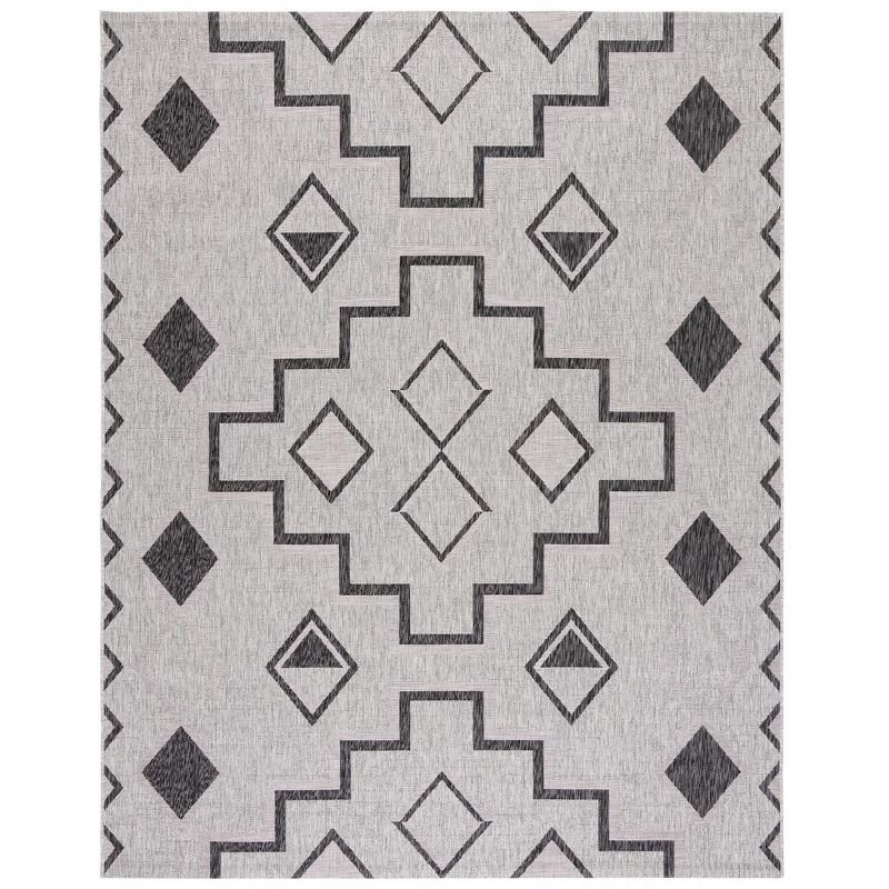 Courtyard CY8533 Power Loomed Indoor/Outdoor Area Rug - Grey/Black - 8'x11' - Safavieh.