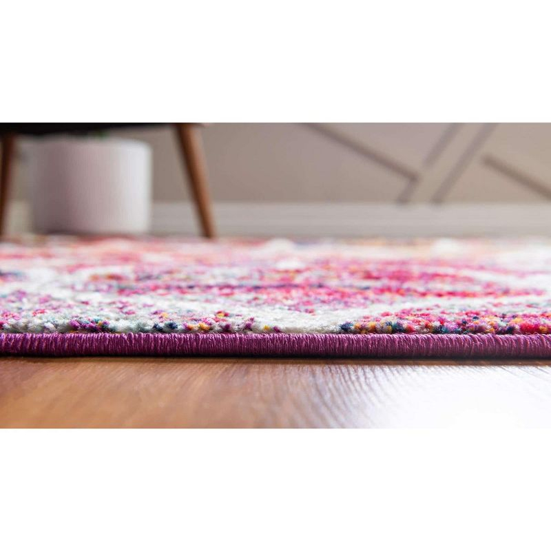 Unique Loom 3' 0 x 3' 0 Trellis Frieze Rounded Multi Area Rug