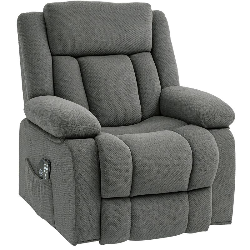 HOMCOM Power Lift Recliner Chair with Massage and Heat, Electric Lift Chair for Elderly, Gray