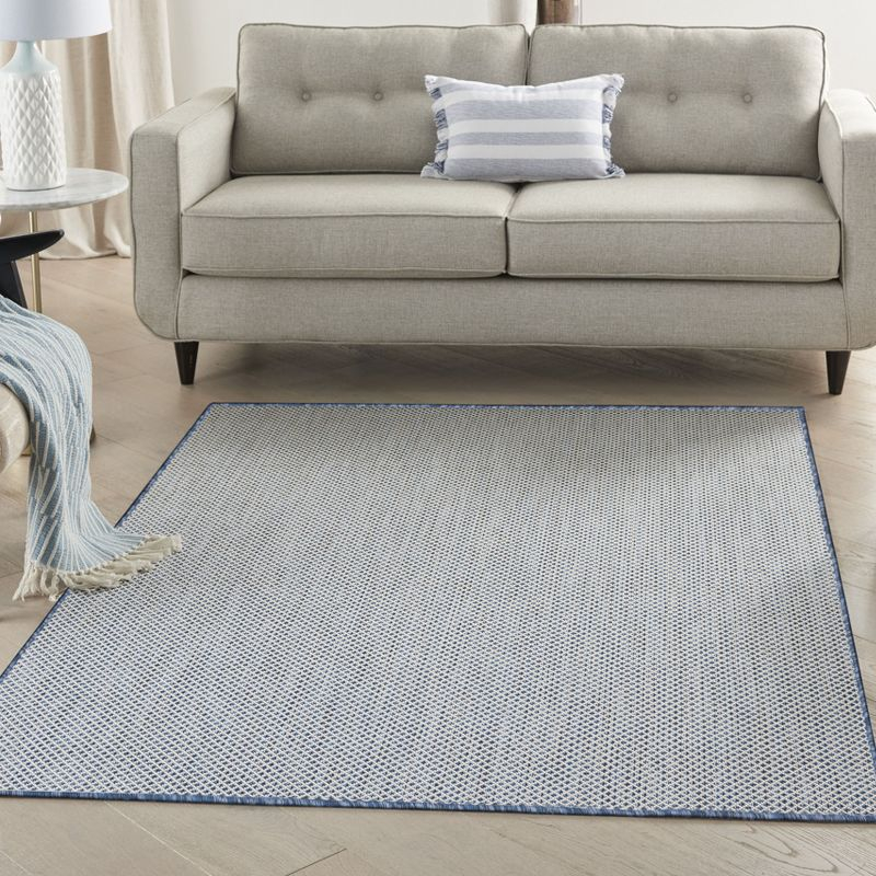 Nourison Courtyard COU01 Indoor/outdoor Area Rug - Ivory Blue 5' x 7'