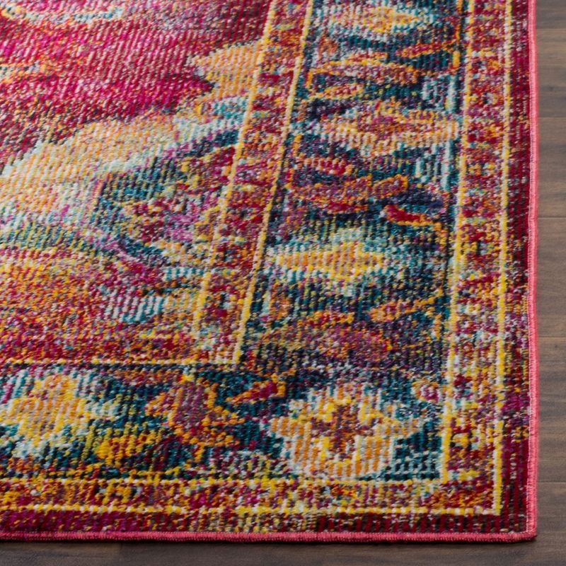 Crystal CRS508 Power Loomed Area Rug - Ruby/Navy - 6'7"x9'2" - Safavieh.