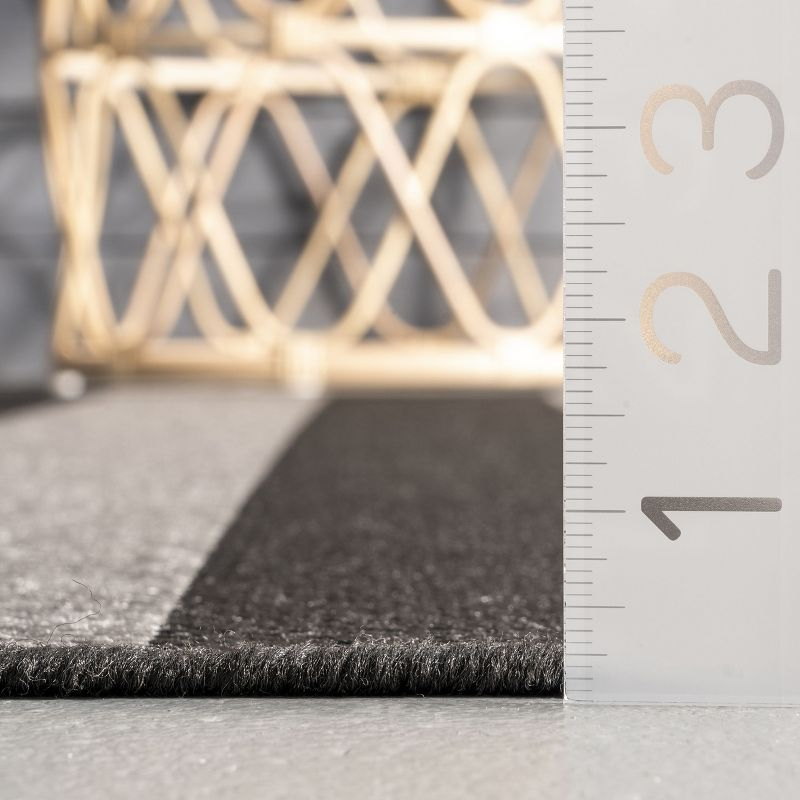 Nuloom Alexis Striped 2x3 Indoor/Outdoor Accent Rug for Living Room Patio Deck Front Porch Entryway Kitchen, Black/Light Grey