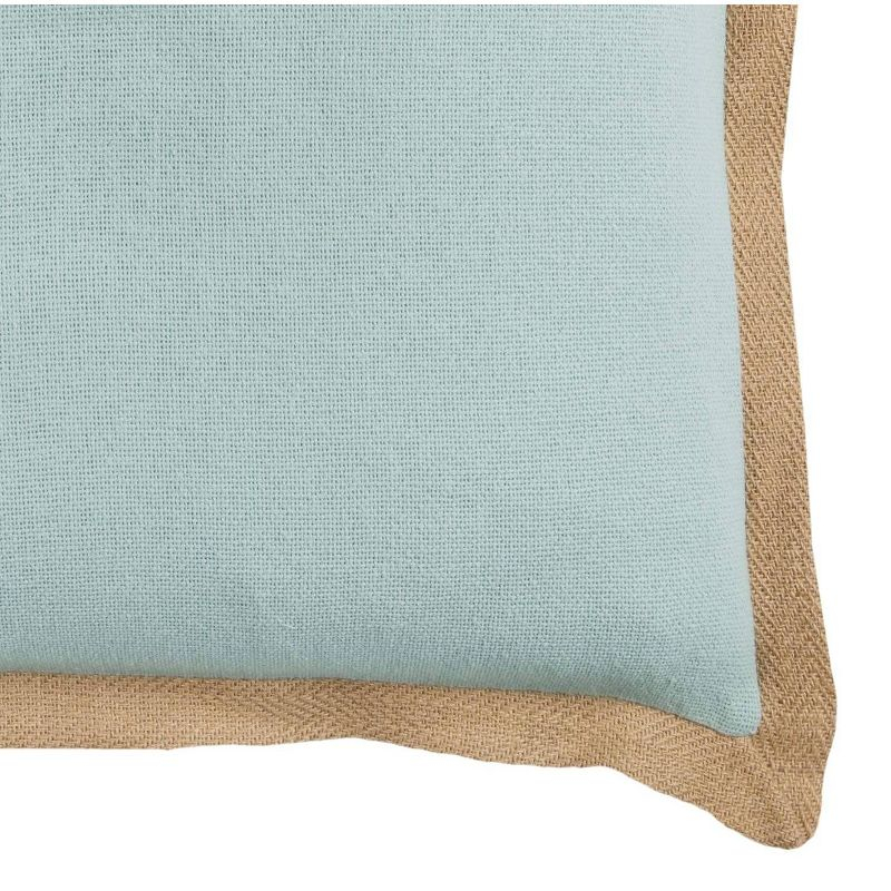 22"x22" Oversize Poly Filled Square Throw Pillow, Light Blue - Rizzy Home: Cotton Canvas, Indoor Use, Zipper Closure