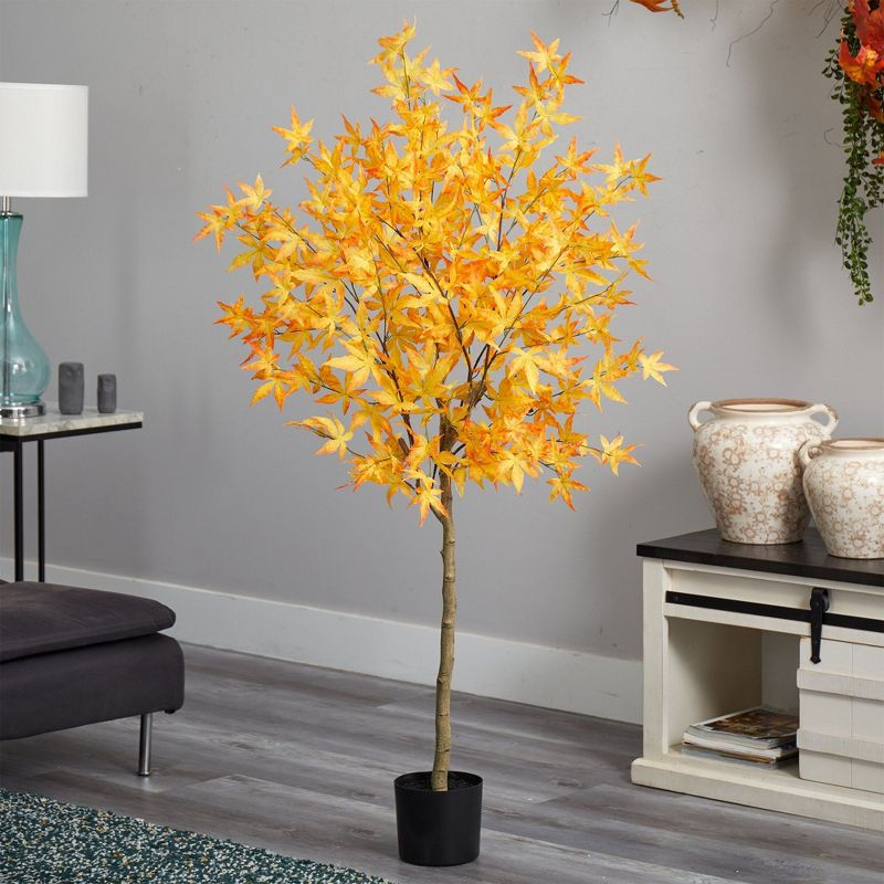 Nearly Natural 5-ft Autumn Maple Artificial Fall Tree