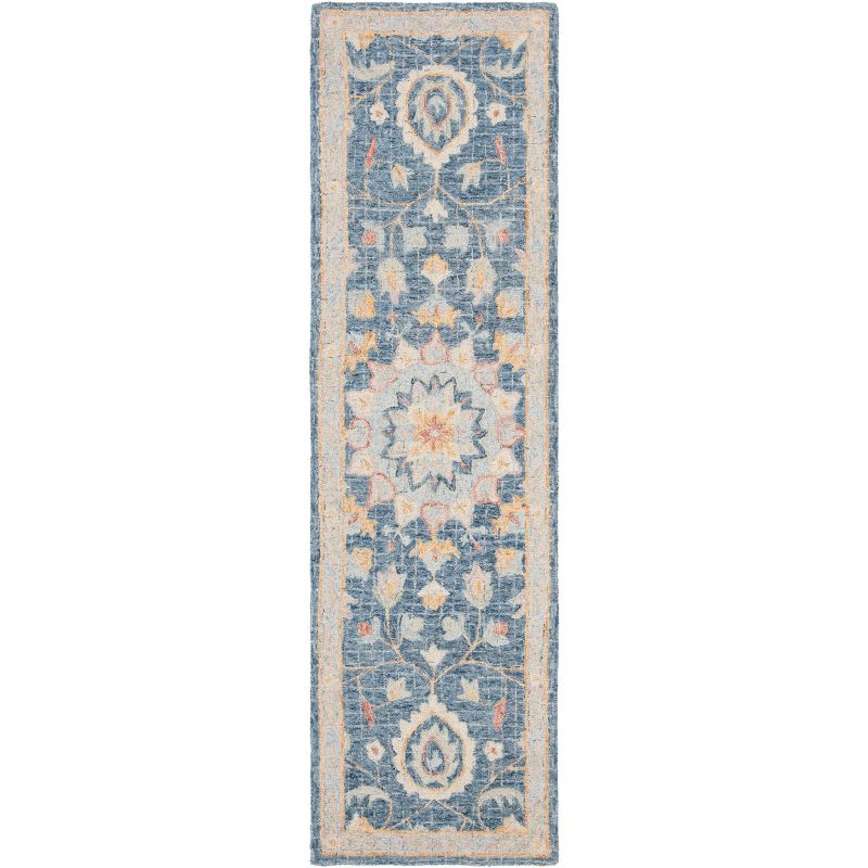 Blossom BLM813 Hand Tufted Runner Rug - Navy/Multi - 2'3"x8' - Safavieh.