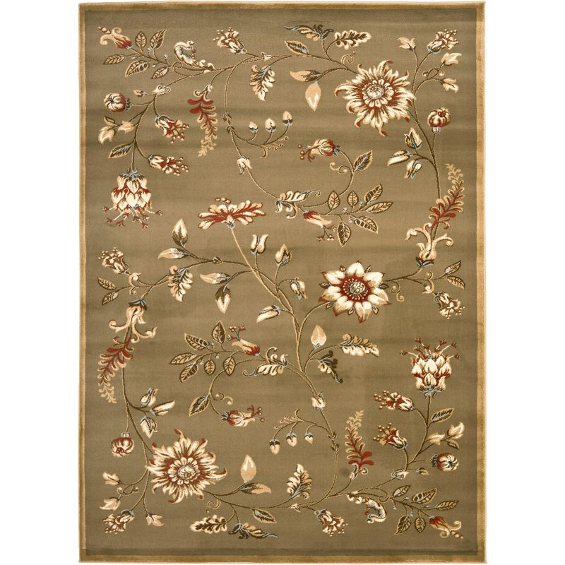 Lyndhurst LNH552 Power Loomed Area Rug - Green/Multi - 5'3"x7'6" - Safavieh