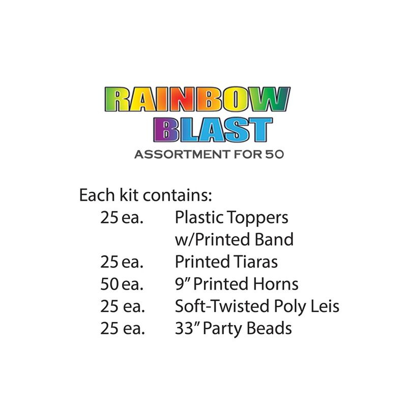 Beistle New Year Rainbow Blast Asst for 50 Multicolored