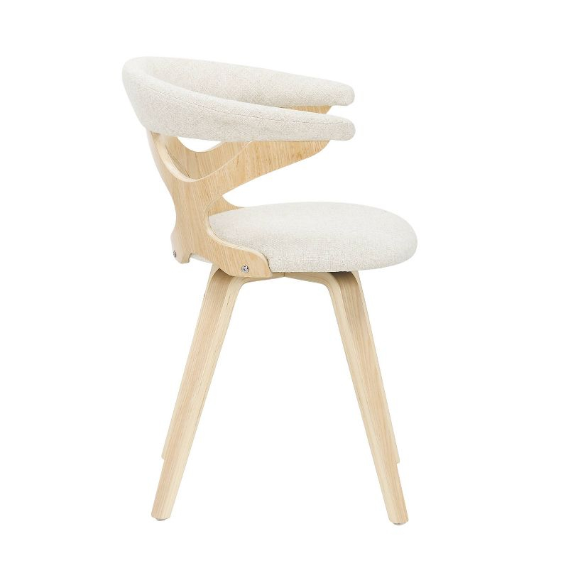 Gardenia Mid-Century Modern Dining Accent Chair with Swivel Wood/Polyester Natural/Cream - LumiSource