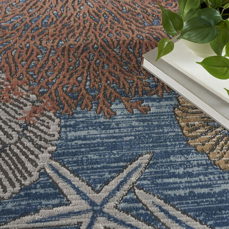 Nourison 7'10" x 9'10" Pompeii Nautical Indoor Area Rug Blue Multicolor