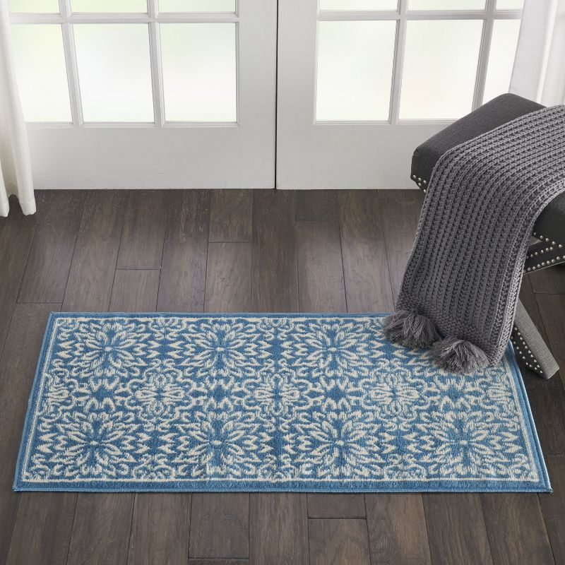 Nourison Jubilant 2' x 4' Ivory Blue Farmhouse Indoor Rug