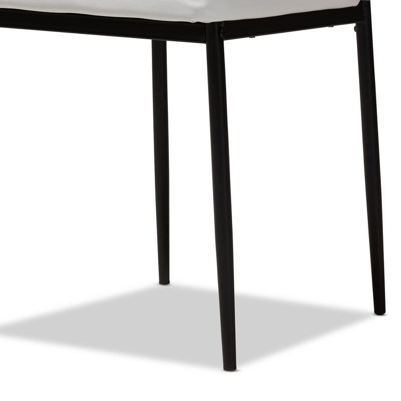 Set of 4 Armand Modern and Contemporary Faux Leather Upholstered Dining Chairs White - Baxton Studio: Minimalist Design, Metal Legs, Foam Padding