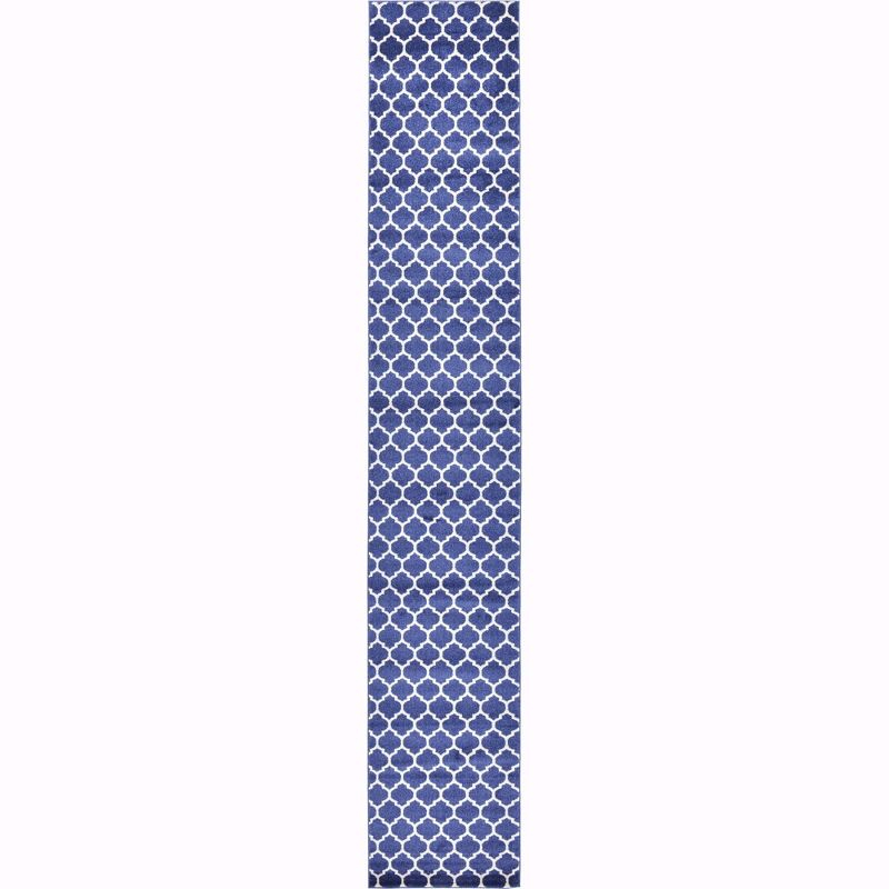 Unique Loom 2' 7 x 16' 5 Trellis Philadelphia Dark Blue Area Rug