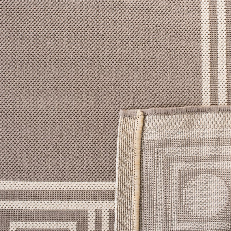Courtyard CY5143 Power Loomed Indoor and Outdoor Area Rug - Dark Beig/Beige - 4'x5'7" - Safavieh