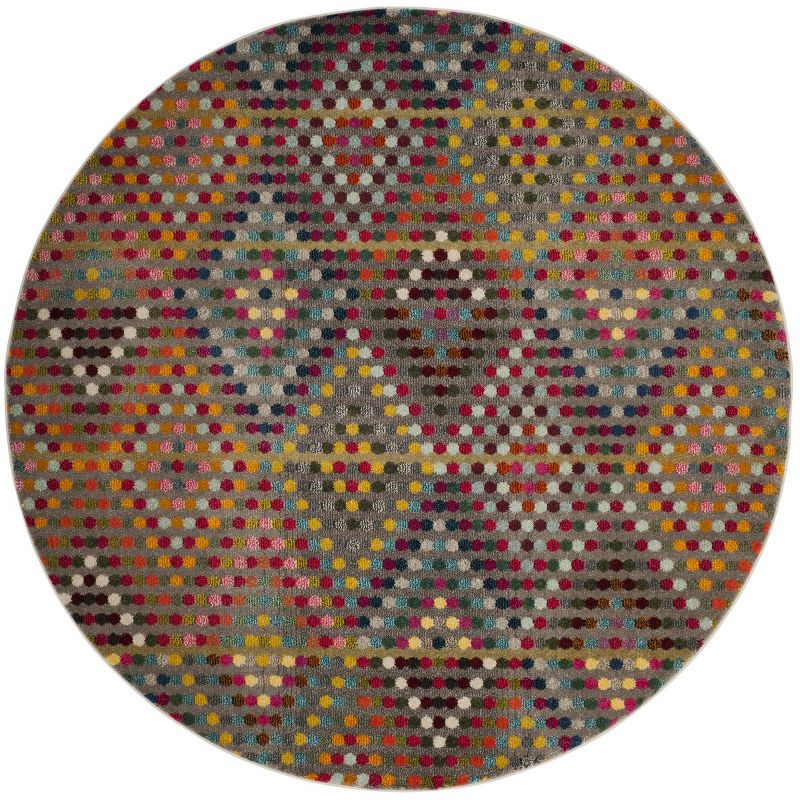 Monaco MNC204 Power Loomed Indoor Area Rug - Multi/Beige - 6'7" Round - Safavieh
